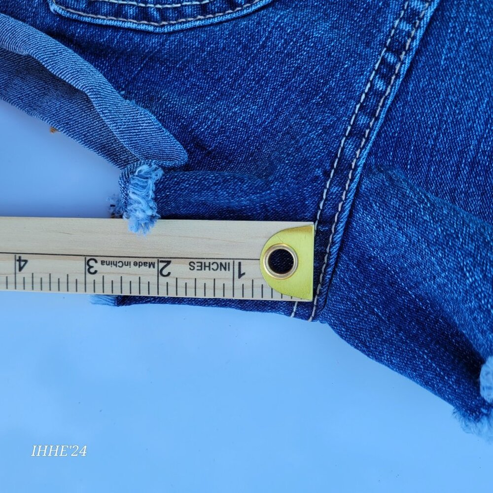 Jordache Denim Shortalls With Lace-Up Sides And Pockets Medium - Picture 4 of 7